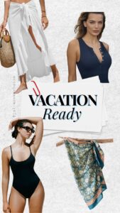 swimsuit + sarong coverup
