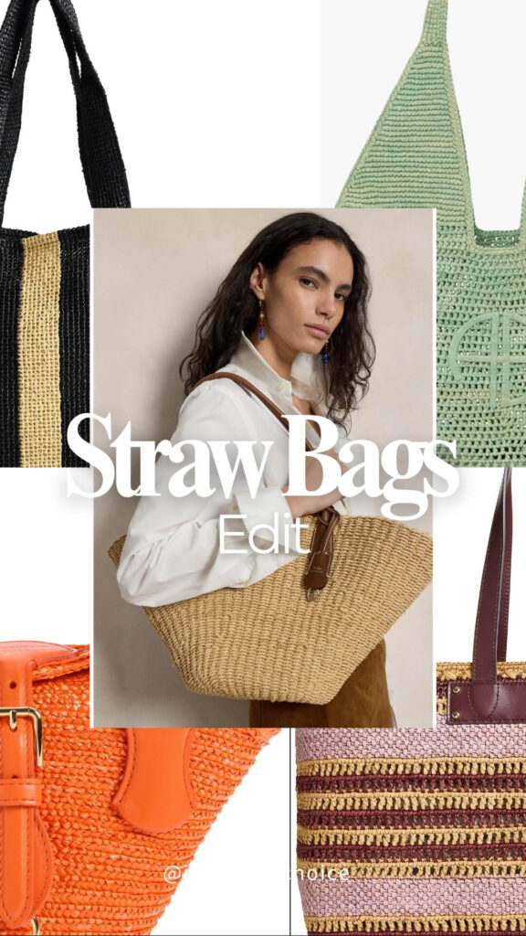 straw bag, woven or raffia bag