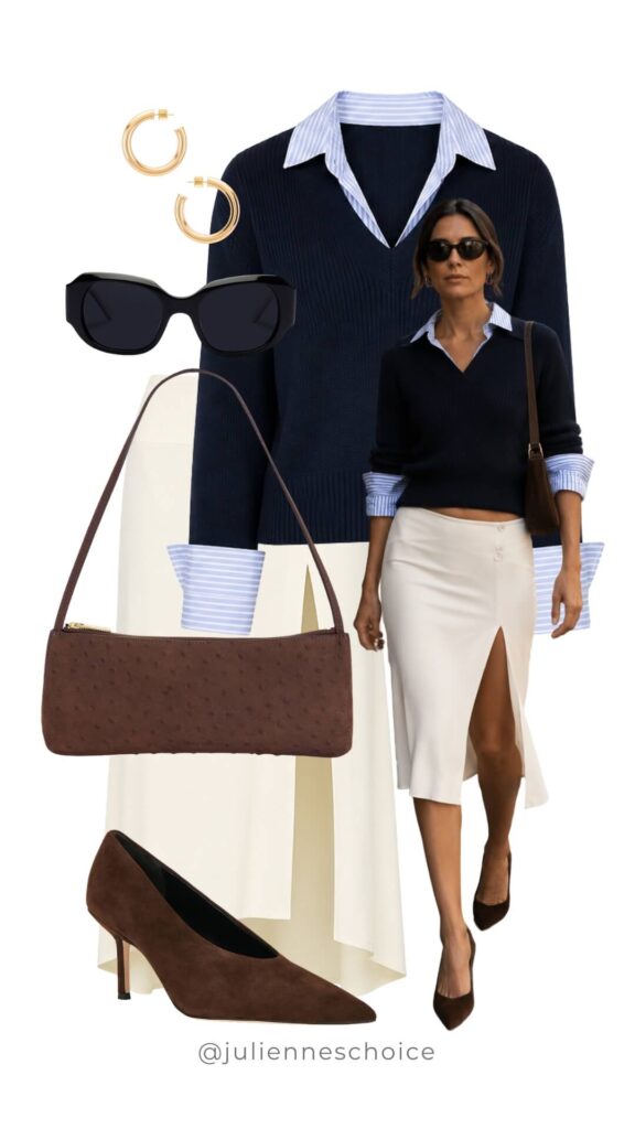knee-length skirt