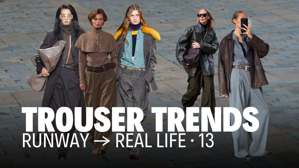 Fall Winter 2026 trouser trends featuring wide-leg and tailored pants